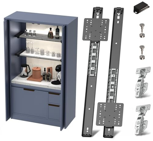 Kit de bisagras deslizantes para puerta de armario para aplicación insertada, guías de puerta de bolsillo pivotante para gabinete con bisagras, correderas de puerta corredera pivotante para puertas de