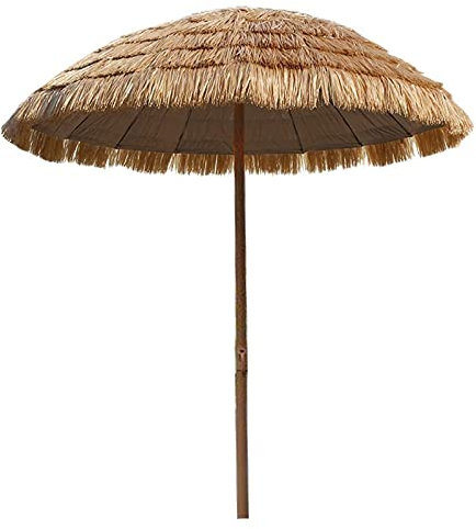 HUIBBGO Parasol Rond en Paille Imitation Paille, Ignifuge, imperméable et Ignifuge, Parasol de Plage en chaume, Parasol de Style hawaïen, B 170 cm