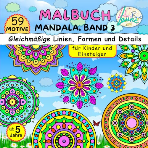 Malbuch Mandala: Band 3: Gleichmäßige Linien, Formen und Details
