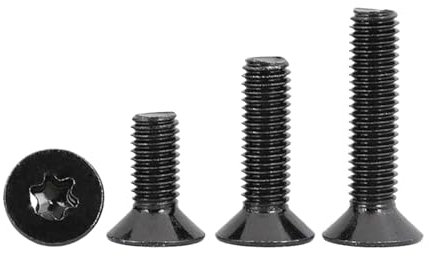 Generico 50/20/10/5 pz M1.6 M2 M2.5 M3 M4 M5 M6 GB2673 Nero A2-70 304 In Acciaio Inox Torx Testa Svasata Piatta vite a Sei Lobi Bullone(3mm,M2 (50pcs))