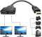 Greacesrio Double Prise HDMI Mâle vers Double Femelle 1 à 2 Voies Splitter HDMI Câble Adaptateur Séparateur Câble Répartiteur pour LCD LED HD TV
