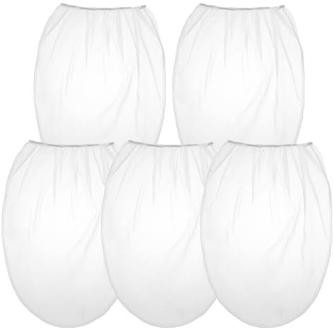 5 Gallon Paint Strainer Bags, Nylon Paint Filter Strainer Mesh White Fine Mesh Disposable Bag Filters with Elastic Top Opening for Gardening Painting Tools (White)