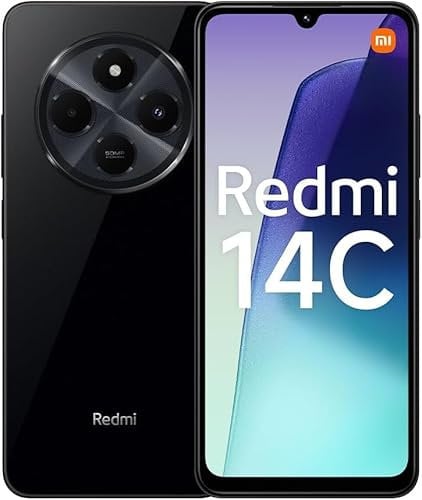 Xiaomi Redmi 14C 4G Midnight Black Smartphone 8GB+256GB, 2.0GHz, 6.88 Display, 50MP AI Dual Camera, Massive 5160mAH Battery,18W Fast Charging (UK Version + 2 Years Warranty+No In-box Charger)