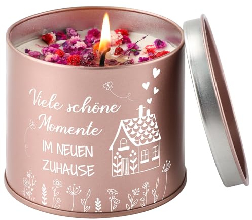 PRSTENLY Einzugsgeschenke Wohnung, 9OZ Lavendel Duftkerze | Einweihungsgeschenk Haus, Geschenk zum Einzug Richtfest für Nachbarin Kollegin Freundin, Haussegen für Neues Zuhause