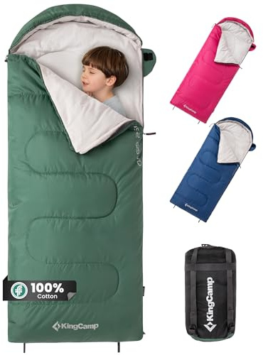 KingCamp sovsäck för vuxna, extra bred flanellsovsäck för camping, backpacking, varmt och kallt väder, stor och lång, lätt, XL storlek | Lätt och hållbar, anslutningsbar vänster-höger till dubbel, för vuxna och barn, perfekt för camping, resor