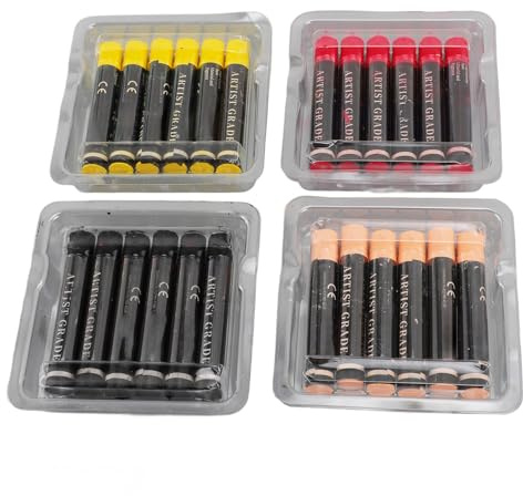 SUNGOOYUE Schwarz-Rot-Gelb-Hautfarben-Ölpastell-Set, Mischbar, 24-teilig, Zum Zeichnen von Graffiti