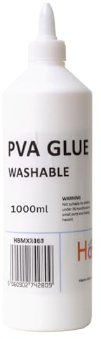 Hawksbill Washable PVA Glue 1L– Non-Toxic Glue for Arts Crafts & Classrooms CE Certified Ideal for Schools & Creative Projects