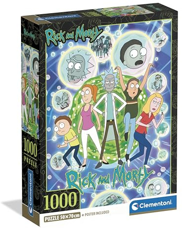 Clementoni Ricky & Morty 1000 Teile | Puzzle Erwachsene in 70 x 50 cm - Puzzle Erwachsene anspruchsvoll von Clementoni 37510