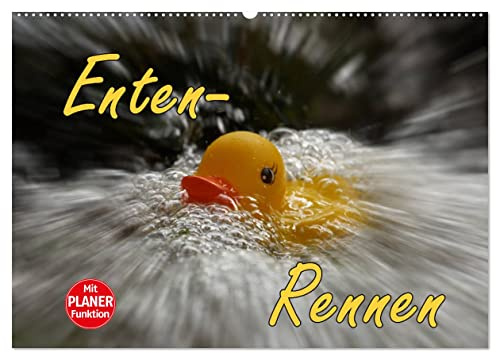 Enten-Rennen (Wandkalender 2026 DIN A2 quer), CALVENDO Monatskalender: Badewannen-Enten in Aktion (CALVENDO Spass)