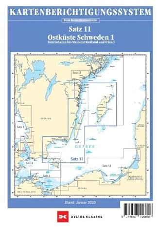 Berichtigung Sportbootkarten Satz 11: Ostküste Schweden 1 (Ausgabe 2023): Simrishamn bis Mem mit Gotland und Öland