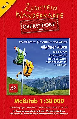 Zumstein Wanderkarte Oberstdorf: Maßstab 1:30 000