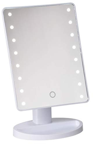 Haushalt International Kosmetikspiegel mit LED Beleuchtung 16,5x22,5cm Batteriebetrieb 33097