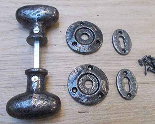 S & S International Rim KNOBS -Old Vintage Retro Style Rim Door knobs for Rim Locks Antique Iron (Antique Iron)