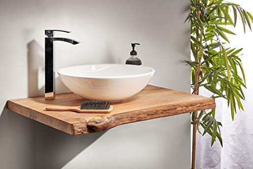 SPONHOLZ Waschtisch Eiche massiv Baumkante geölt Waschtischkonsole Holz (60 x 50 cm)