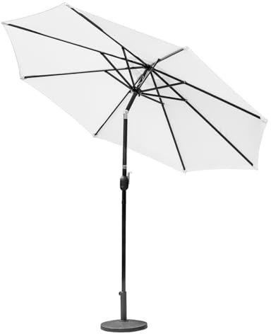 Harrier 2.7m Garden Parasol with Crank Handle & Tilt Function [5 Colour Options] – Outdoor Garden Patio Umbrella with Optional Waterproof Cover (White, Parasol Only)