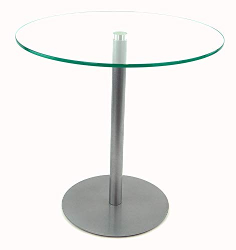 freeroom24 Beistelltisch, Tisch, Couchtisch Ella in Silber Brillant, Ø50cm, rund, Verschiedene Höhen (Ø50cm, Verschiedene Höhen, 80)