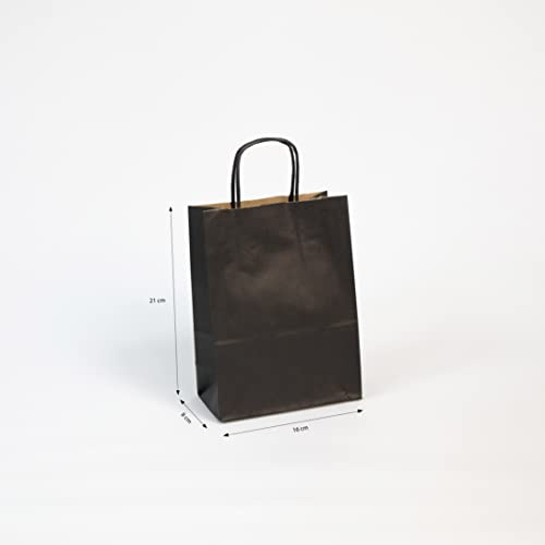 Clairefontaine 395612C Packung mit 25 Tüten aus Kraftpapier, robust und praktisch, 110g, 16x8x21cm, 1 Pack, Schwarz