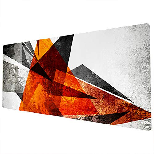 WhatsOnYourWall Large Mouse Mat | XXL Mouse Pad | Desk Mat Large | Large Mouse Mat Gaming | Full Desk Mouse Mat | Gaming Mouse Pad Large | 900 x 400 Mouse Mat | Orange Black White