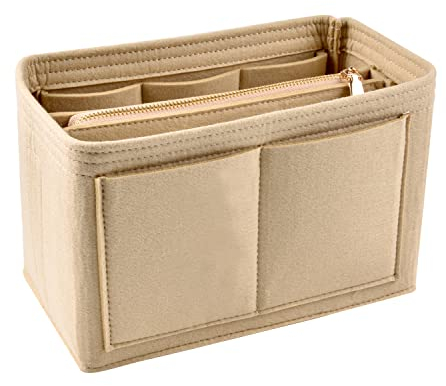 WUUDWALK Handtaschen Organizer Filz Taschenorganizer für Frauen Handtasche,Abnehmbare Reißverschluss,Geldbörse Einsatz Organizer Tasche Kosmetik Aufbewahrungstasche Tasche in Tasche Liner Pouch