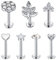 JFORYOU 16G Helix Tragus Ohrringe Piercing CZ Blume Blatt Lippenringe labret Monroe Studs Chirurgischer Stahl Cartilage Piercing schmuck für Frauen Männer