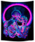 Roninkier Wandteppich Skelett Psychedelic-Fluoreszierender Wandtücher - Indischer Tapisserie Schwarzlicht Abstrakt Wandbehang Boho Gothic für Schlafzimmer Wanddekoration kinderzimmer,95x73cm