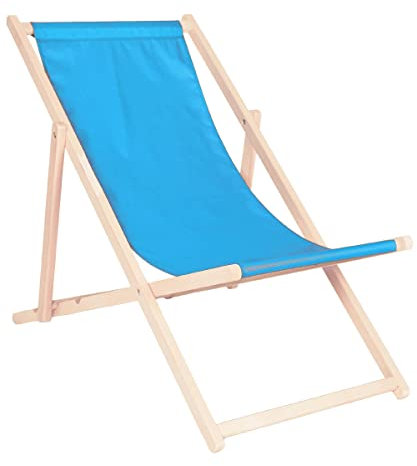 Systafex Premium Relaxliege Liegestuhl Strandstuhl Gartenliege Klappliegestuhl Sonnenliege klappbar (Blau)