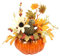 SM SunniMix Déco Automne Intérieur, Décoration Halloween, Citrouille Artificielle avec des Fleurs Ornement Guirlandes Bonsaï Couronnes d'automne Accessoires De Photographie Centre De Table