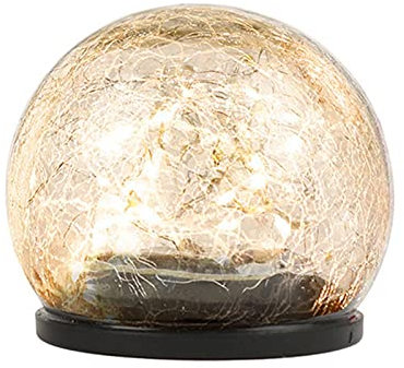 Lampes solaires d'extérieur en globe en verre craquelé pour jardin, cour, pelouse, jardin