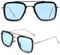 Retro Vintage Iron Man Sonnenbrille Tony Stark Brille Quadratischer Metallrahmen für Männer Frauen Brille Klassischer Legierung Rahmen, Schwarzer Rahmen, silberfarbener Arm, Einheitsgröße