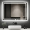 Boromal LED Badspiegel mit Beleuchtung 80x60cm Badezimmerspiegel 3 Lichtfarbe Dimmbar 3000-6500K 2880LM Kaltweiß Neutral Warmweiß Wandspiegel Lichtspiegel LED Spiegel mit Touch Schalter
