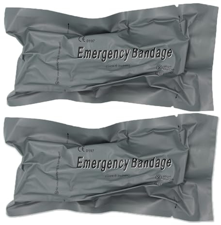 COZII 2er-Pack 6 Zoll Israeli Bandage, vakuumversiegelter Kompressionsverband für Outdoor, Camping, Wandern, Klettern