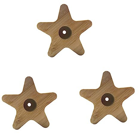 Zahnbürstenhalter 3 Stück Zahnbürstensockel Elektrische Zahnbürste Holzzahnbürste Holzaufbewahrungsregale Pastenbürstenständer Stern-Zahnbürstenständer Holzzahnbürste Dentalbürsten