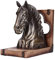 Tissting Tête De Cheval Sculpture Résine 16 x 11 x 19 cm Serre-Livres de Cheval Multifonctionnel Ornement Décoratif de Maison Moderne pour Bureau à Domicile Salon(Cheval de Bronze)