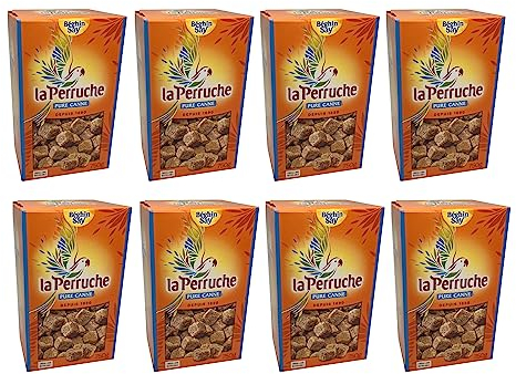 La Perruche 8x750g natürlicher brauner Zucker Rohrzucker Würfelzucker