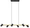 lightling modern Pendellampe Julie, 6-flammige Pendelleuchte schwarz gold Metall, Esszimmer Küche Wohnzimmer, 6 x GU10 max. 35W, höhenverstellbar max. 150 cm, Breite 115 cm