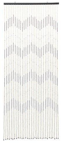 Rideau de porte en bois de bambou - Rideau mural à perles - Protection contre les insectes - 90 x 220 cm