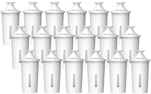 Comedes Filter-Kartusche einsetzbar statt Brita Classic OB03, Mavea 107007, 35557, PearlCo, Aqua Optima RUF91, TÜV SÜD zertifiziert, BPA frei (18 Stück)