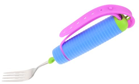 KOMBIUDA Forchetta Adattativa Antiscivolo Per Anziani e Disabili Utensili Da Tavola Portatili Per Persone Con Tremore Design Ergonomico e Compatto Per Pasti Casa e Viaggio Utensili Di