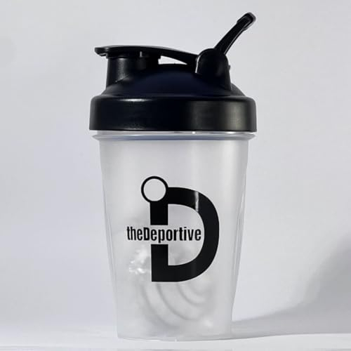 The Deportive Shaker 400 ml Mezclador Proteinas Ideal para Gym Vaso Mezclador Grande con Tapa Roscada para Batidos y Suplementos Fàcil Limieza Bonito Disseño