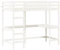 vidaXL Hochbett mit Schreibtisch, Bett für Kinder ab 6 Jahren, Stockbett mit Sperrholzlatten, Etagenbett Kinderbett, Weiß 90x200cm Massivholz Kiefer