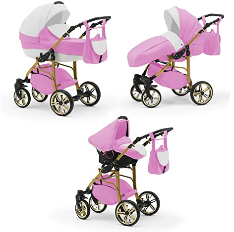 Kinderwagen-Set 4 in 1 Neo Gold inkl. Sportsitz und Autositz - 16 Teile - in 22 Farben