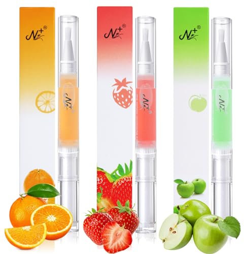 3PCS Cuticle Oil Pen for Nails, Nail Oil Cuticle for Nail Care, Nail Growth Serum Cuticle Softener Nail Pens Natural Ingredients Cuticle Care Deep Nourishment for Preventing Cracking and Drying