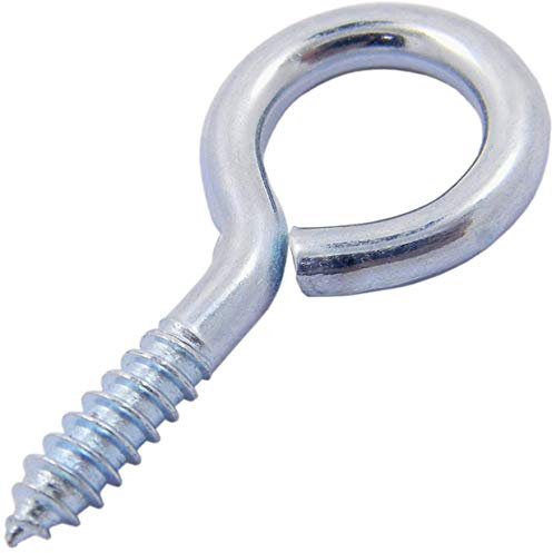 HoitoDeals 10Pcs Silver Stainless Steel Eye Screws Hooks Galvanised Eyelet Bolts for Fixing Wood Garden, Frame Loop Ring, Curtain etc. (45mm)