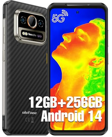 Ulefone Armor 25T Pro Outdoor Handy 5G Android 14 Smartphone 12GB + 256GB/SD-2TB 6500mAh Akku, 6.78 Zoll FHD+ 120Hz mit Wärmebildkamera, 64MP+50MP Kamera, unterstützt 33W Schnellladung GPS/NFC/OTG