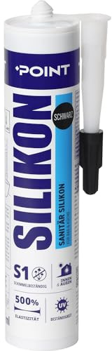 Silicone Bagno Sigillante POINT Silicone Professionale 300ml Nero Impermeabile Silicone Sanitario