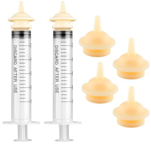 Thyonta 8PCS Pet Feeding Silicone Syringe Chew Resistant Newborn Cat & Dog Syringe Nipple Feeder Suitable for Home Pet Shop Newborn Mammal