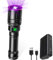 VOPHICHO Linterna UV de 365 nm, 30 W recargable por USB, luz UV de alta potencia, linterna de luz negra para detección de orina de mascotas, curado de tinta, detección de fluorescencia, Rockhounding,