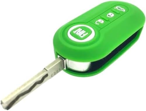 Étui de protection en silicone pour clé Compatible avec Fiat 500 500L Abarth Grande Punto Brava Panda Stilo Linea (Vert Lime)