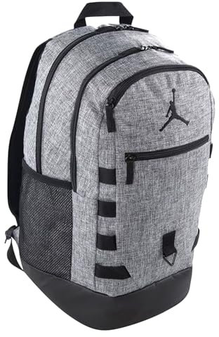PRESTIGE & DELUXE Rucksack Jordan Melange, grau, gepolsterter Rücken und Schultergurte, Innentaschen, für Sport, Universität, Ausflug und Freizeit, Maße: 45 cm x 30 cm x 18 cm, mehrfarbig,
