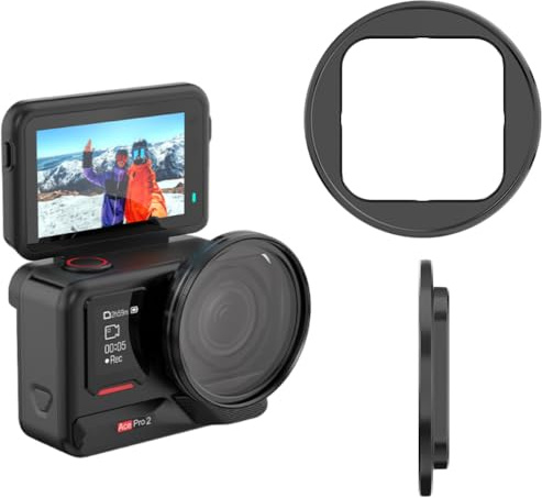 BeisDirect Filterhalter-Halterung für Insta360 Ace Pro 2 Kamera, Metall-Filterhalter, Schutzrahmen, kompatibel mit 49-mm-Filtern, Filterhalter für Insta360 Ace Pro 2 Zubehör